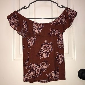 Aeropostale off-the-shoulder floral shirt